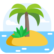 Illustration of a tropical island