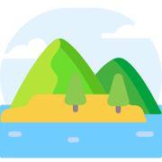 Illustration of a Malaysian island landscape