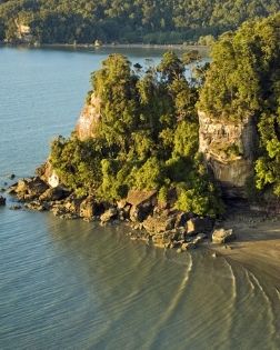 Rock formations and rainforest at Bako National Park